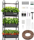 Growell Hydroponics Growing System Kit, 81 Pods Vertical Indoor Herb Garden with Smart LED Grow Light, Auto Circulating Water Pump Each Tier, 42L Hydroponic Gardening Systems for Ideal Gifts (Black) by Growell