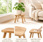 Youeon 12 Inch Square Solid Wooden Step Stool, Non-Slip One Step Stool for Adults, Holds up to 300 Lbs, Portable & Sturdy, Footstool for Bedroom, Bathroom, Kitchen, Easy to Assemble - Image 6