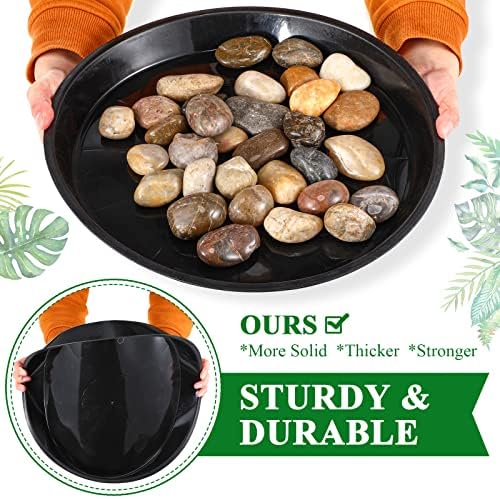 Sawysine 30 Pack Plastic Plant Saucer Round Drip Trays Black Flower Pot Saucers Thick Plant Dish Sturdy Water Tray Heavy Drainage Potted Container for Indoor Outdoor Garden (14 Inches) - Image 3