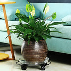 3 Packs Large Metal Plant Caddy 13” Plant Dolly with Casters Heavy Duty Wrought Iron Rolling Plant Stand with Wheels for Indoor and Outdoor Plant Pot Rollers Black, Plastic Saucers Included - Image 7
