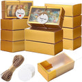 Roowest 50 Sets Gift Boxes Kraft with Tags, 6.3 x 3.5 x 2 Inch, Gold by Roowest
