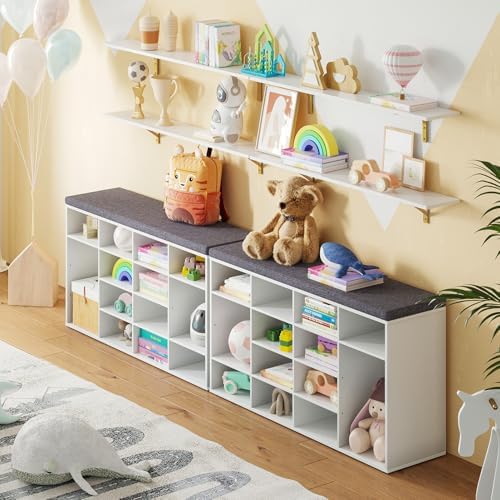 DINZI LVJ Long Wall Shelves, 47.3Inch Wooden Wall Mounted Shelves, Set of 4 - Image 6