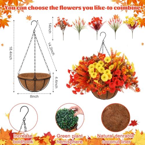 Thiccywoov 2 Set Fall Artificial Flower with Basket, Morning Glory - Image 2