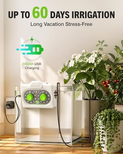 RAINPOINT Automatic Plant Waterer Indoor, Smart APP Control Drip Irrigation System for Houseplants, Anti-Siphon Vacation Watering Device with 2400mAh Rechargeable Battery (Up to 15 Pots) - Image 4