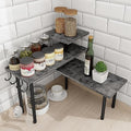 Homode Kitchen Countertop Organizer, 3 Tier Corner Shelf Bathroom Counter Organizer, Wooden Counter Shelf Stand Space Saver, Easy Assembly, Rustic Grey by Homode