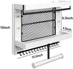 Pinzoveco Hanging Jewelry Organizer Wall Mounted With Wall Jewelry Organizer Holder For Necklaces Bracelet Earrings Ring (White) - Image 5
