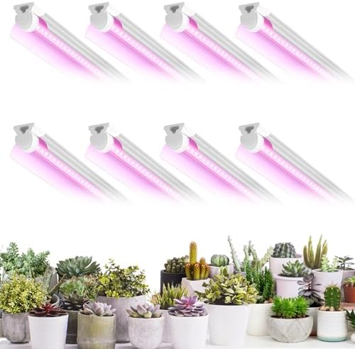 Grow Light for Plant, T8, 4FT, 336W, Full Spectrum, 8 Pack, Linkable by VShapeLED