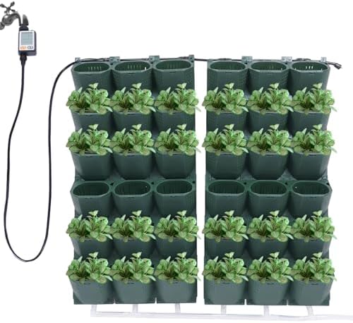 Vertical Wall Planter, Self-Watering Vertical Garden Planter Set with 36 Pots, Stackable Planters Grow Pots with Electronic Timer for Growing Veggies, Fruits, Herbs, Flowers. by DreamRcoach