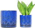 8 Inch + 6 Inch Indoor Plant Pot with Drainage Holes and Saucers, Ceramic Planter for Plants Succulent Orchid Flower Pots by YFFSRJDJ