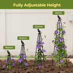 2 Pack Garden Trellis for Climbing Plants Outdoors,65Inch Cucumber Trellis Garden Obelisk Trellis Rustproof Plants Support with Adjustable Heights for Indoor Potted Plants, Vines, Vegetables - Image 3