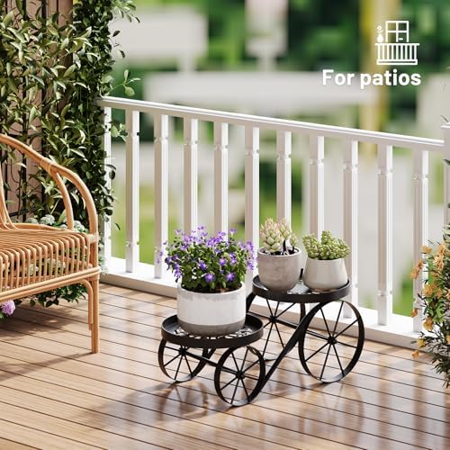Metal Plant Stand Indoor Outdoor, 2-Tier Flower Pot Holder - Image 4