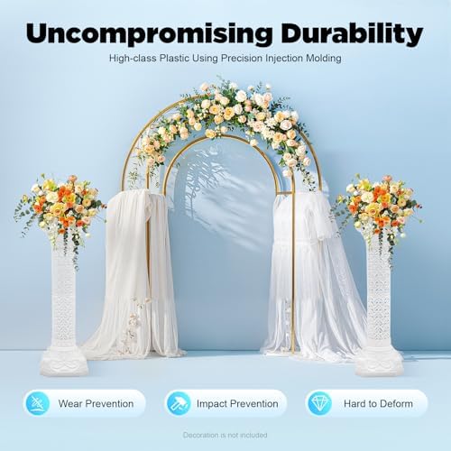 Roman Columns Wedding Column Stand Roman Pillar Plant Stand Plastic Greek Statue Pedestal Flower Pot Holder Decor, Elegant Decorative Column for Wedding Event Party - Image 2