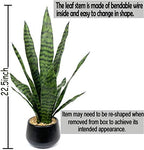 Bird Fiy Artificial Snake Plant 22.5" Faux Agave Fake Sansevieria Artificial Potted Plants for Indoor and Outdoor Home Office Décor - Image 3