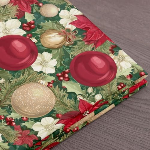 Christmas Tree Fabric By The Yard, Xmas Bells Balls Upholstery Fabric for Chairs, New Year Branches Leaves Decorative Fabric, Indoor Outdoor Fabric, DIY Art Waterproof Fabric, Green Red, 3 Yards - Image 7