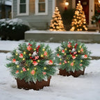 DR.DUDU 2Pcs Christmas Decorations Outdoor 15 in Urn Filler for Front Porch - Image 6