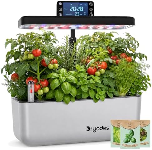 Hydroponics Growing System with Seeds, 12-Pod Indoor Herb Garden by Dryades