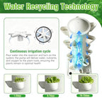 35plants Hydroponics Tower Indoor Growing System Vertical Garden Planter Indoor Smart Garden Kit with Pump and Movable Water Tank Vegetable Plant Gift for Gardening Lover (White) - Image 3