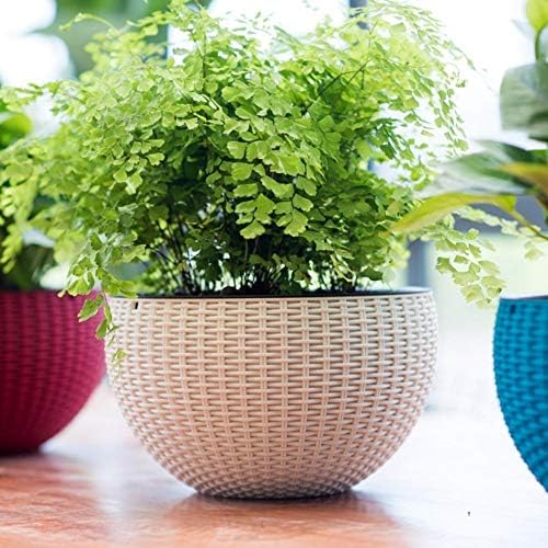Plastic Hanging Flower Pots –Planters with Chain, 7.1 Inch Diameter, for Indoor Outdoor Balcony Garden, Lightweight Plant Holders for Home Decor Set of 3 (White) - Image 3