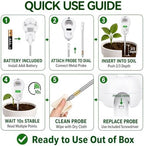 Soil Test Kit, 6-in-1 Soil Moisture Meter, PH/Sunlight/Soil Moisture/Fertility Monitor Indicator Sensor with 4 Removable Probe, Soil Tester for Garden, Lawn, Indoor and Outdoor Plants - Image 5