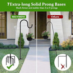 Shepherds Hooks for Outdoor with 7 Base Prongs, 72 Inches Heavy Duty Garden Bird Feeder Pole for Hanging Bird Feeder, Plant Baskets, Solar Light Lanterns, Outdoor Plant Hanger Hook,2 Packs - Image 6