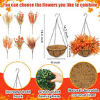 Thiccywoov 2 Set Fall Artificial Hang Flower with Basket,Violets Camellia - Image 3