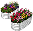 Utopia Home Galvanized Raised Garden Bed 4x2x1 Ft, Pack of 2 Silver by UTOPIAHOME
