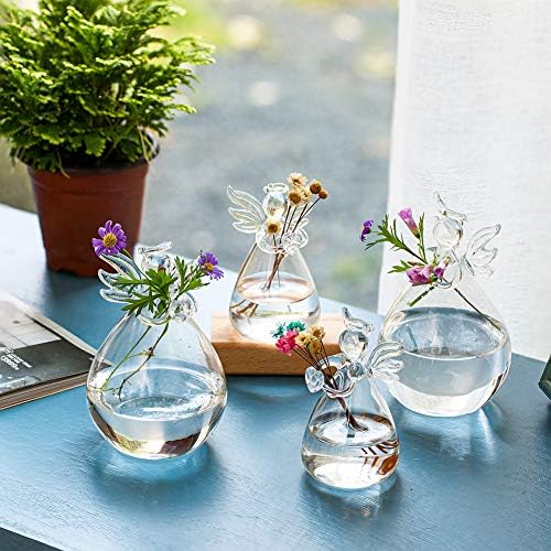 Sziqiqi Glass Guardian Angel Hanging Bud Vase, Plant Containers, 12Pcs - Image 2