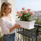 17.32" Window Boxes Planter Thickened Rectangular Pots with Saucers Drainage Holes Vegetable Planter Windowsill Planters Box for Indoor and Outdoor Gardening (Saffron, One Size) - Image 3