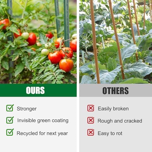 25 Pack 48 Inch Garden Stakes & Tomato Stakes for Climbing Plants - Image 3