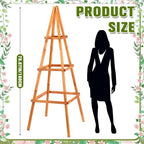 Wonderjune 70.8in Tall Wooden Obelisk Trellis Outdoor Garden Trellises Easy Assembly Climbing Plant Support for Climbing Plants Porch Balcony Backyard Flowers Trailing Vegetables - Image 2