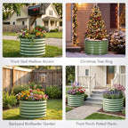 INNO STAGE 3 Pcs Round Galvanized Raised Garden Beds, 2x2x1.4ft Olive Green - Image 6