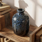 Ceramic Vase Set of 3, Small Rustic Flower Vases for Home Decor, Navy Blue - Image 7