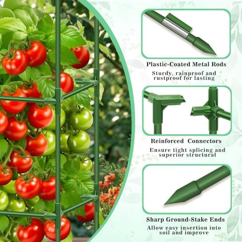 Riare 6 Pack 45in Square Tomato Cages for Garden, Heavy Duty Tomato Trellis - Image 5
