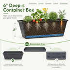 GIANTEX 5 Tier Vertical Planter Set of 2, Raised Garden Bed with Drainage Holes & Removable Trays, Metal Frame Elevated Planter Boxes for Herbs Vegetables Flowers, Indoor Outdoor Patio Balcony - Image 3