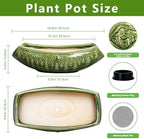 Bonsai Planter 18 Inch - Large Ceramic Succulent Pots with Drainage Hole, Bonsai Pots for Indoor Outdoor Plant, Ceramic Flower Pot, Decorative Plant Pot, Garden Decor, Housewarming Gift, Green - Image 2