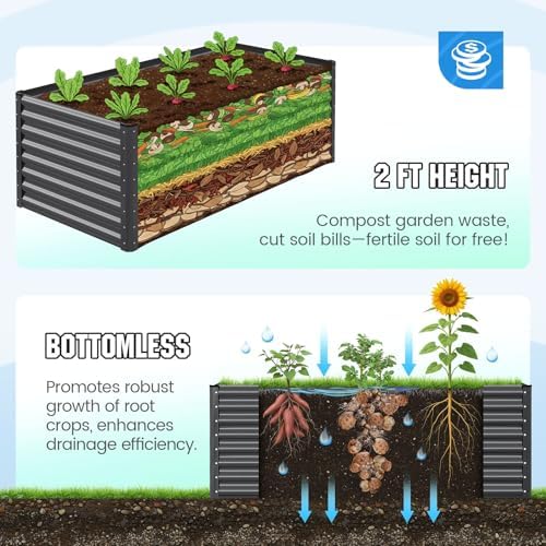 Quictent Large Raised Garden Bed with Cover 6x3x2 ft - Image 5