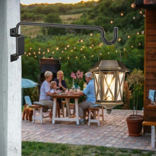 AILIN YELOKIE 16" 360° Swivel Plant Hanger (4-Pack) - Heavy Duty Solid Steel Wall Hook, 12-Directional Adjustable for Bird Feeders, Outdoor/Indoor Plants, Garden & Patio, Rust-Resistant Black - Image 6