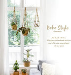 Mkono Macrame Plant Hanger and 3 Pack Plant Hangers with Self Watering Plant Pots Indoor Hanging Baskets Flower Pot Holders with Hooks No Tassels - Image 4