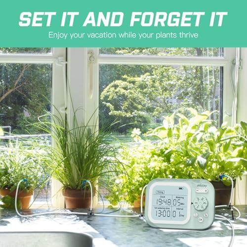 Automatic Plant Waterer Indoor Watering System for 15 Potted Plants, Auto Drip Irrigation Kit with Programmable Water Timer, Smart Humidity Detection, Green - Image 2