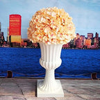 Happyyami Outdoor Planters White Urn Planter Plastic Wedding Flowerpots Roman Pillar Plant Pot Rustic Greek Column Statue Vintage Style Wedding Centerpieces Vase for Front Porch Door Planter - Image 2