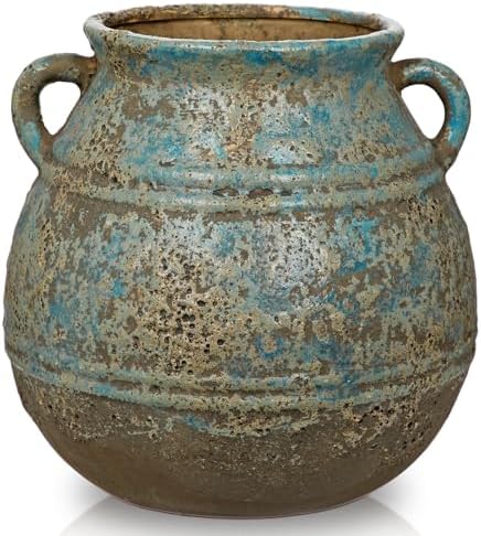 Hollyone Blue Ceramic Planters 7 Inch Large Vintage Ceramic Pots for Plants Indoor Outdoor Plant Planters Fit Mid Century Succulent Plant Stand Flower Pots Home Decor by Hollyone