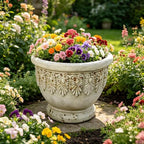 KEIKI MGO Urn Planters Outdoor, Large Garden Pots for Flowers Plants, White - Image 4