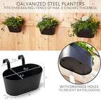 KIBAGA Beautiful Hanging Flower Pots for Outside Railing Or Fence - Stylish Set of 3 Outdoor Planters for Any Balcony, Porch or Deck - Window Planter Boxes are Perfect for Your Flowers - Image 3