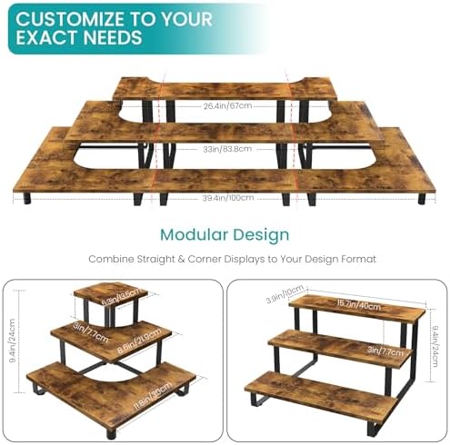 ELITEROO 3 Tier Display Shelf, Portable Wood Retail Cupcake Dessert Stand - Image 4