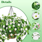 Krissing 2 Pack Artificial Hanging Basket with Daisy Flowers, White - Image 4