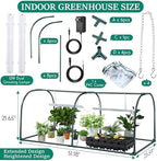 Meonum Mini Greenhouse with Grow Light, 51.18 "L x 25.59" W x 21.65" H Portable Greenhouses Waterproof UV-Resistant for Indoor/Outdoor Seed Starting(Dome Shape) - Image 2