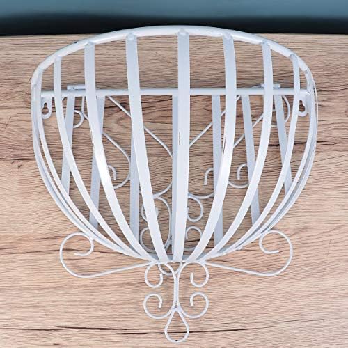 GANAZONO Wall Mounted Flower Pot Rack European Style Half Round Plant Holder Metal Flower Pot Holder for Balcony Garden Porch Tabletop Windowsill Decor 20.86 X 13.77 X 6.29 in - Image 3