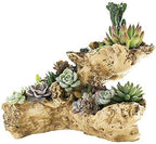 Driftwood Planter Artificial Sculpture Multilayer Log Planter Flower Pot by Fashionstorm