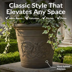 Sunnydaze Arabella 19.5'' Plastic Planter Pot for Plants, Sable, 4pk - Image 5