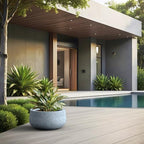Kante Modern Home Minimalist 16" Dia Blue Gray Concrete Bowl Planter - Image 3